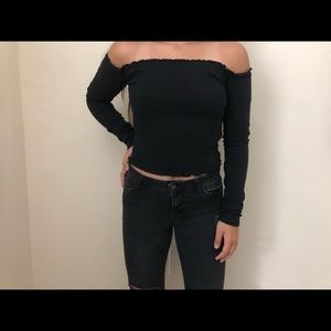 cropped shirt w/ sleeves